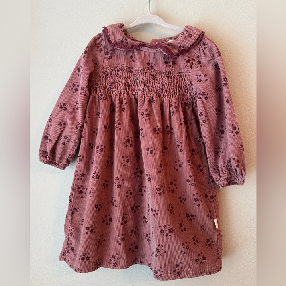 Adorable Mauve Floral Kids Dress
